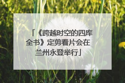 《跨越时空的四库全书》定剪看片会在兰州永登举行