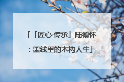 「匠心·传承」陆德怀：墨线里的木构人生