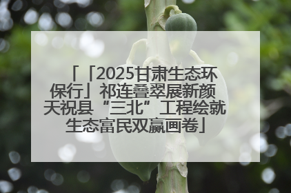 「2025甘肃生态环保行」祁连叠翠展新颜 天祝县“三北”工程绘就生态富民双赢画卷