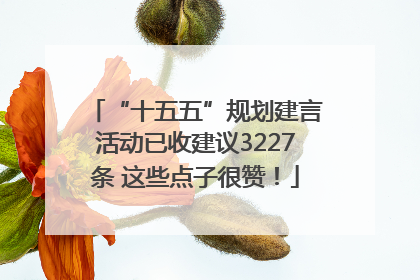 “十五五”规划建言活动已收建议3227条 这些点子很赞！
