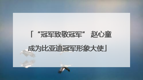 “冠军致敬冠军” 赵心童成为比亚迪冠军形象大使