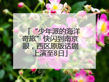 “少年派的海洋奇旅”快闪到南京眼，西区原版话剧上演至8日