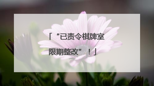 “已责令棋牌室限期整改”！