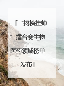 “揭榜挂帅”擂台赛生物医药领域榜单发布