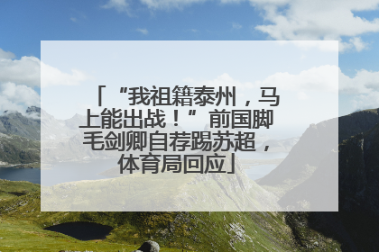 “我祖籍泰州，马上能出战！”前国脚毛剑卿自荐踢苏超，体育局回应