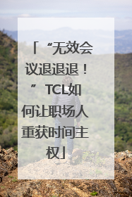 “无效会议退退退！”TCL如何让职场人重获时间主权
