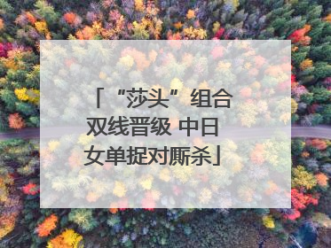“莎头”组合双线晋级 中日女单捉对厮杀