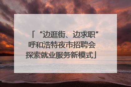 “边逛街、边求职” 呼和浩特夜市招聘会探索就业服务新模式