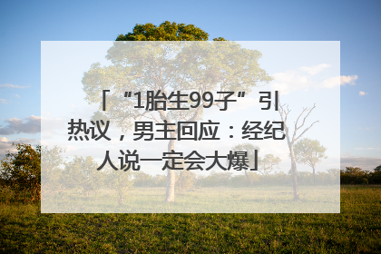 “1胎生99子”引热议，男主回应：经纪人说一定会大爆