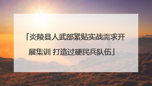 炎陵县人武部紧贴实战需求开展集训 打造过硬民兵队伍
