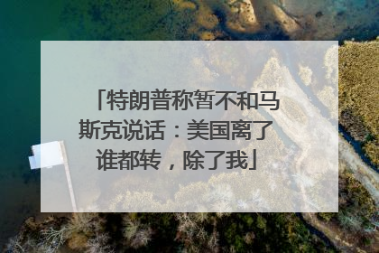 特朗普称暂不和马斯克说话：美国离了谁都转，除了我