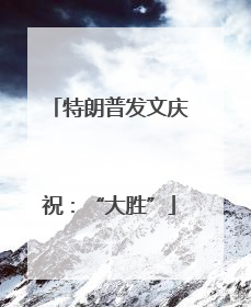 特朗普发文庆祝：“大胜”