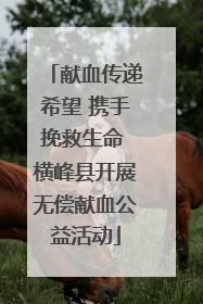 献血传递希望 携手挽救生命 横峰县开展无偿献血公益活动
