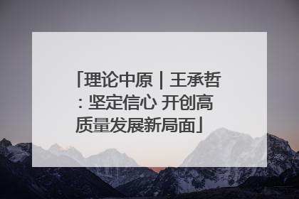 理论中原｜王承哲：坚定信心 开创高质量发展新局面