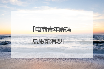 电商青年解码品质新消费