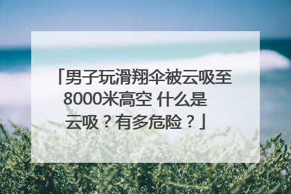 男子玩滑翔伞被云吸至8000米高空 什么是云吸？有多危险？