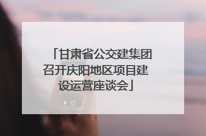 甘肃省公交建集团召开庆阳地区项目建设运营座谈会