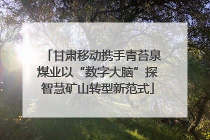 甘肃移动携手青苔泉煤业以“数字大脑”探智慧矿山转型新范式