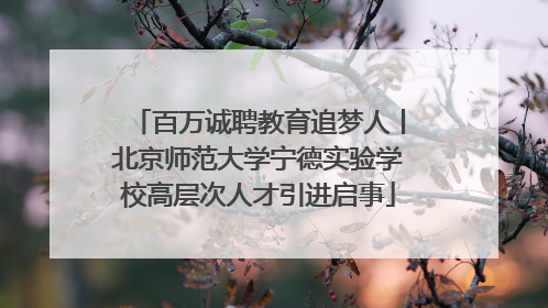 百万诚聘教育追梦人丨北京师范大学宁德实验学校高层次人才引进启事