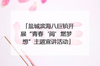 盐城滨海八巨镇开展“青春‘阅’燃梦想”主题宣讲活动