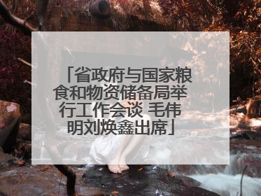 省政府与国家粮食和物资储备局举行工作会谈 毛伟明刘焕鑫出席