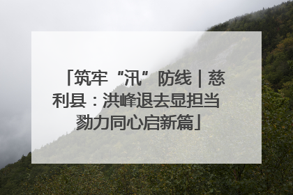 筑牢“汛”防线｜慈利县：洪峰退去显担当 勠力同心启新篇
