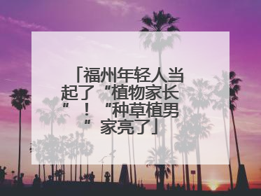 福州年轻人当起了“植物家长”！“种草植男”家亮了