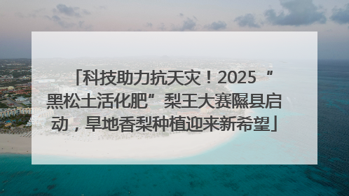 科技助力抗天灾！2025“黑松土活化肥”梨王大赛隰县启动，旱地香梨种植迎来新希望
