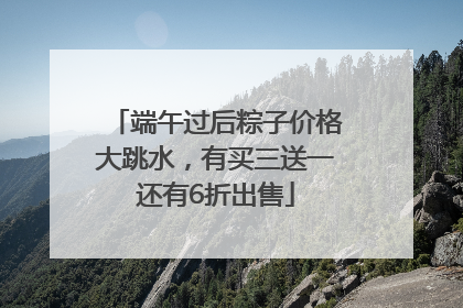 端午过后粽子价格大跳水，有买三送一还有6折出售