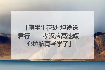 笔墨生花处 坦途送君行——孝汉应高速暖心护航高考学子