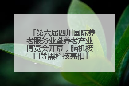 第六届四川国际养老服务业暨养老产业博览会开幕，脑机接口等黑科技亮相