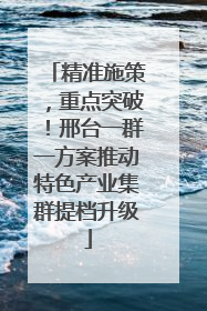 精准施策，重点突破！邢台一群一方案推动特色产业集群提档升级