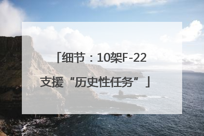 细节：10架F-22支援“历史性任务”