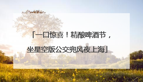 一口惊喜！精酿啤酒节，坐星空版公交兜风夜上海