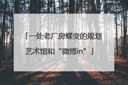 一处老厂房蝶变的规划艺术馆和“微博in”