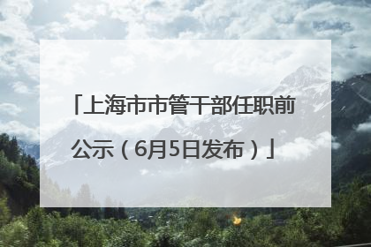 上海市市管干部任职前公示（6月5日发布）