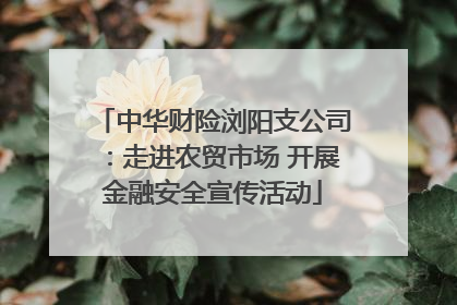 中华财险浏阳支公司：走进农贸市场 开展金融安全宣传活动