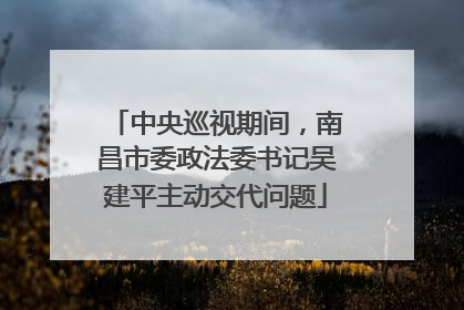 中央巡视期间，南昌市委政法委书记吴建平主动交代问题