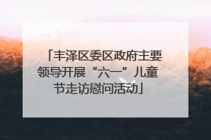 丰泽区委区政府主要领导开展“六一”儿童节走访慰问活动