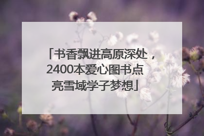 书香飘进高原深处，2400本爱心图书点亮雪域学子梦想