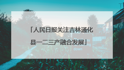 人民日报关注吉林通化县一二三产融合发展