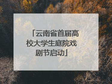 云南省首届高校大学生庭院戏剧节启动