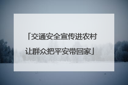 交通安全宣传进农村 让群众把平安带回家