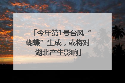 今年第1号台风“蝴蝶”生成，或将对湖北产生影响