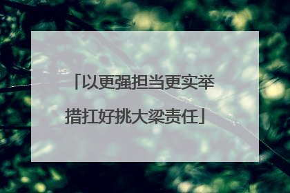 以更强担当更实举措扛好挑大梁责任