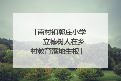 南村镇郭庄小学——立德树人在乡村教育落地生根