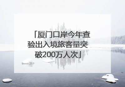 厦门口岸今年查验出入境旅客量突破200万人次