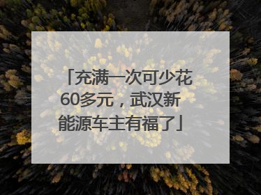 充满一次可少花60多元，武汉新能源车主有福了
