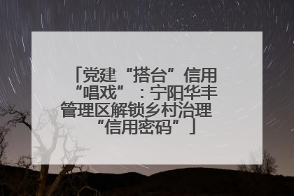 党建“搭台”信用“唱戏”：宁阳华丰管理区解锁乡村治理“信用密码”