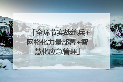 全环节实战练兵+网格化力量部署+智慧化应急管理
